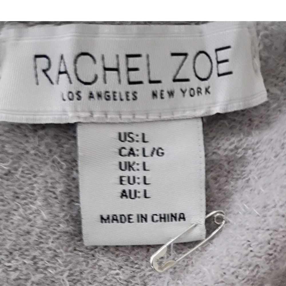Rachel Zoe Oversized Elegant Long Cardigan Knit Belted Pockets‎ Beige Size L